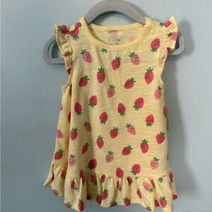 Cat & Jack Yellow Strawberry Print Dress